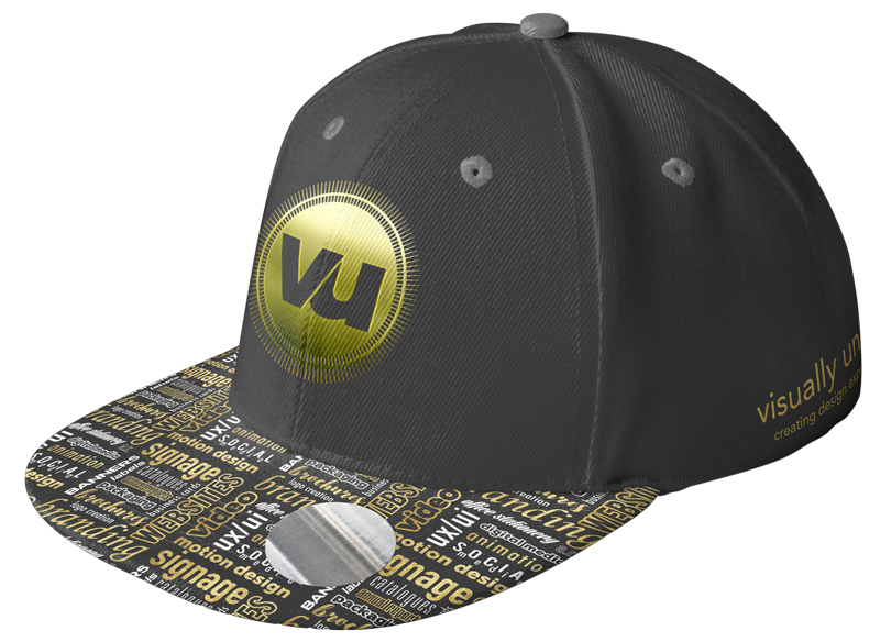 Merchandise apparel of visually unique cap