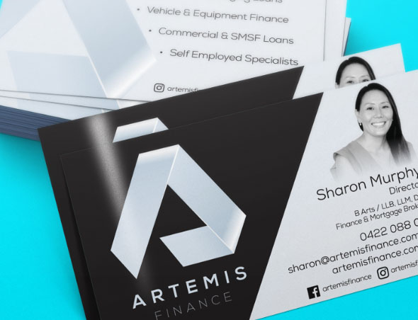Business Card Artwork Design and Print for Artemis Finance